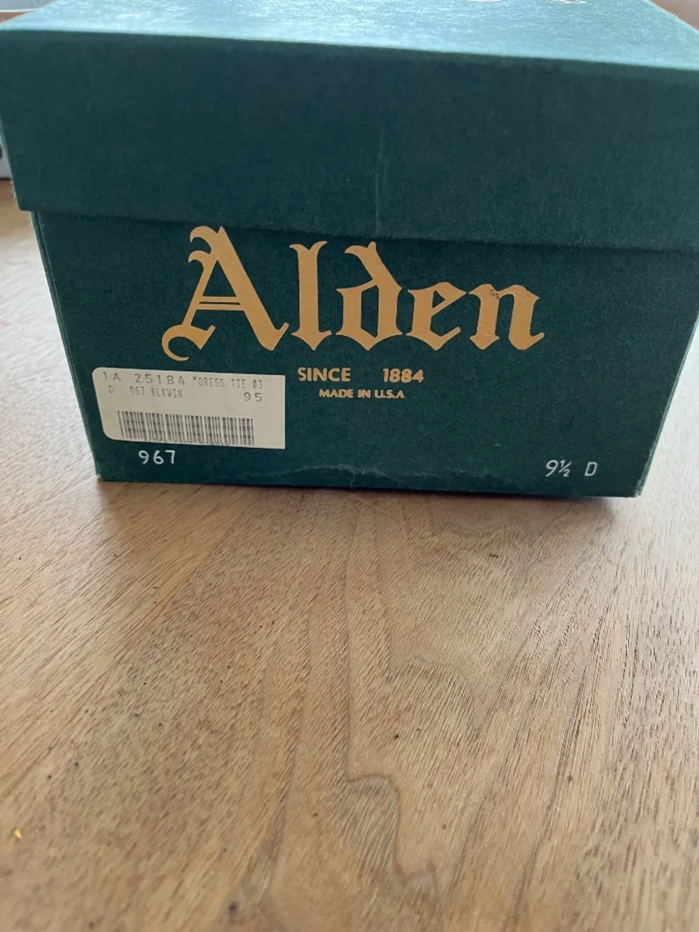NIB Alden 967 Wingtip Bluchers Men's 9.5D Black Calf